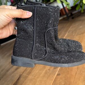 Zara Black Kids Boots with Rhinestones
